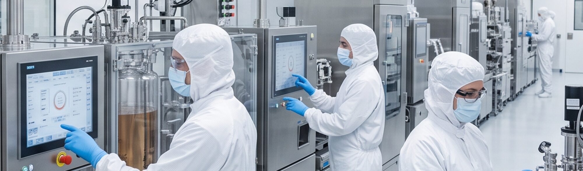 Técnicos de una empresa industrial vasca supervisando procesos con inteligencia artificial y paneles de control en tiempo real